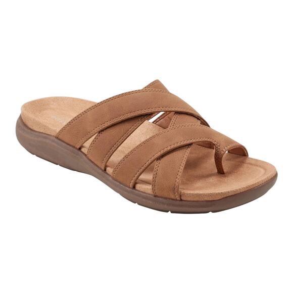 Easy Spirit Women's Westly Strappy Slip On Sandals Cognac Size 9 1/2 - Picture 1 of 4
